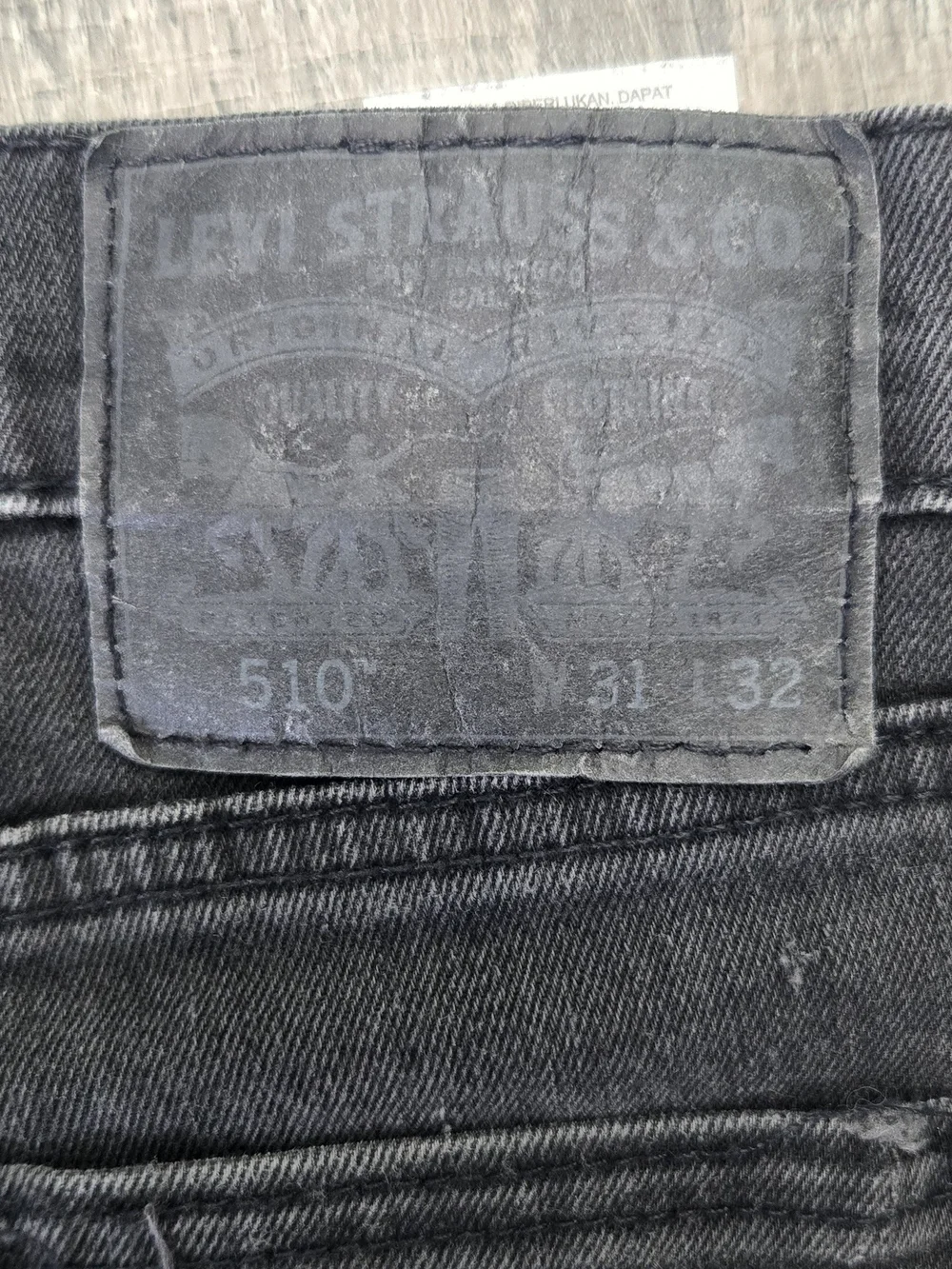 Levi’s 510 Skinny Fit Black Distressed Jeans Men’s W31 L32 Stretch Denim